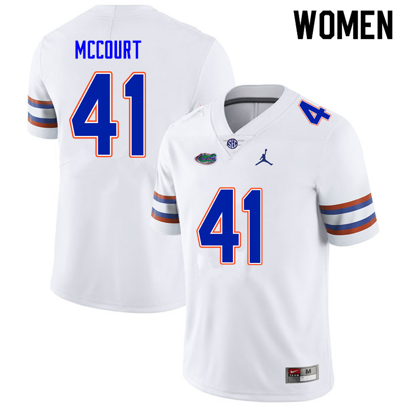 Women #41 Alex McCourt Florida Gators College Football Jerseys Sale-White